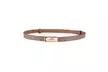 Women's Skinny Leather Adjustable Belt with Turn Lock Buckle - Second Medium