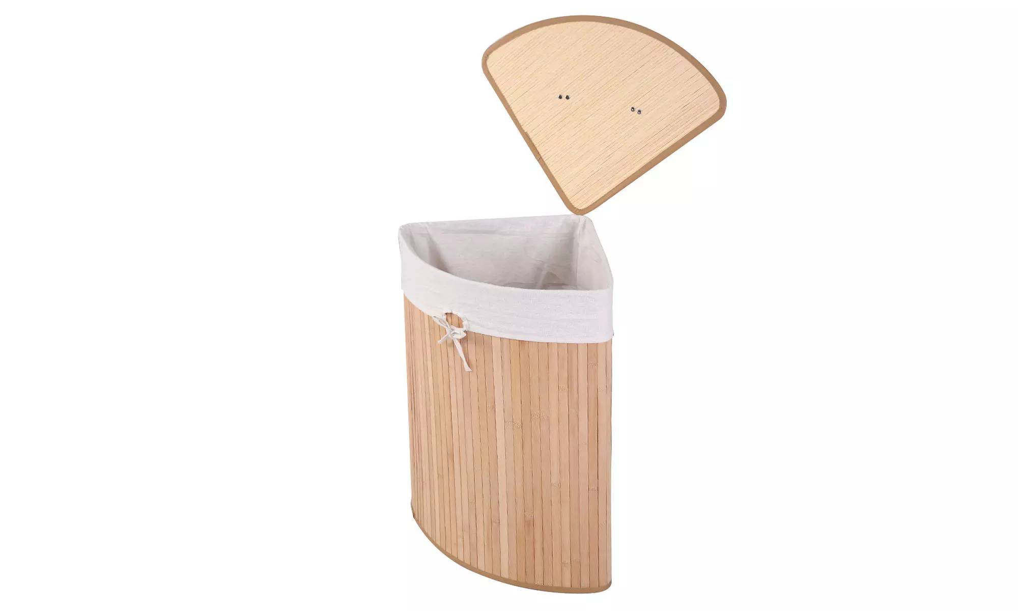 Costway Corner Bamboo Hamper Laundry Basket Washing Cloth Bin Storage 