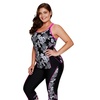 Image 4: Women's Carved Flowery Print Black Tankini And Capris Set