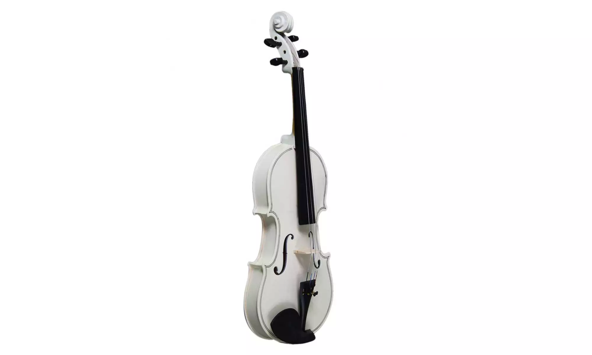 New 4/4 Acoustic Violin Case Bow Rosin White - Primary Image