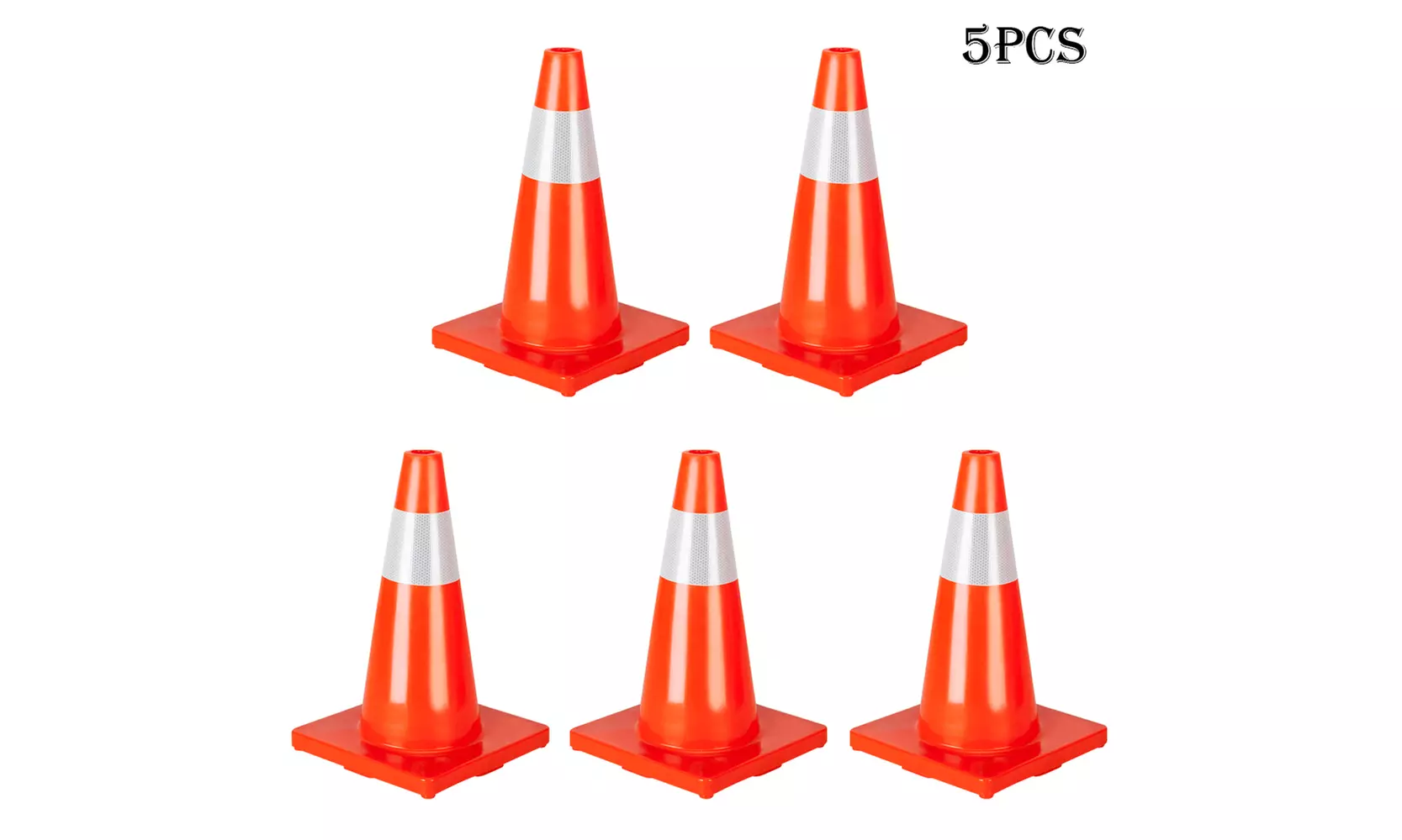 18" Traffic Cones Fluorescent Reflective Road Safety Parking Cones(5Pcs/10Pcs) - Second Medium