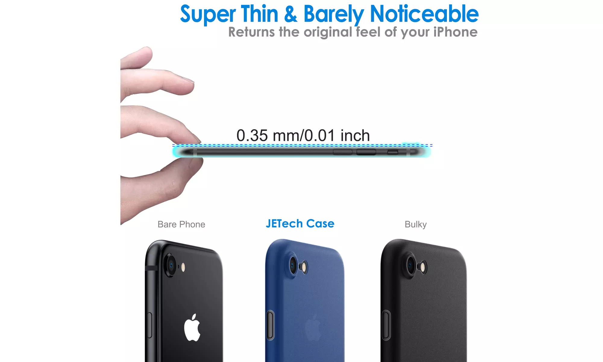 Ultra Slim Matte Hard Case for iPhone 8/7/SE 3/2, Camera Lens Cover Protection