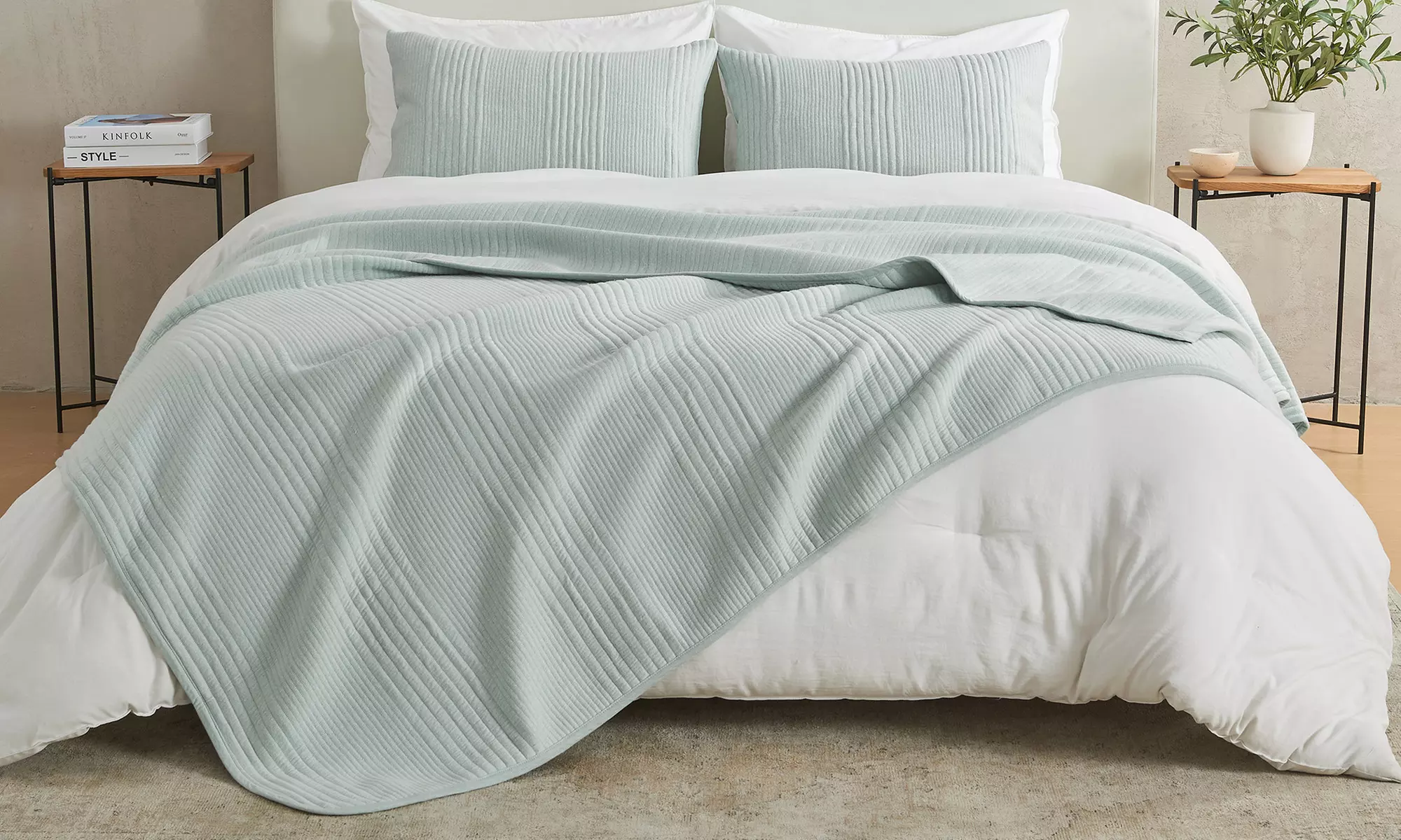 Ultra Soft Cotton Blend Jersey Knit Quilt Set