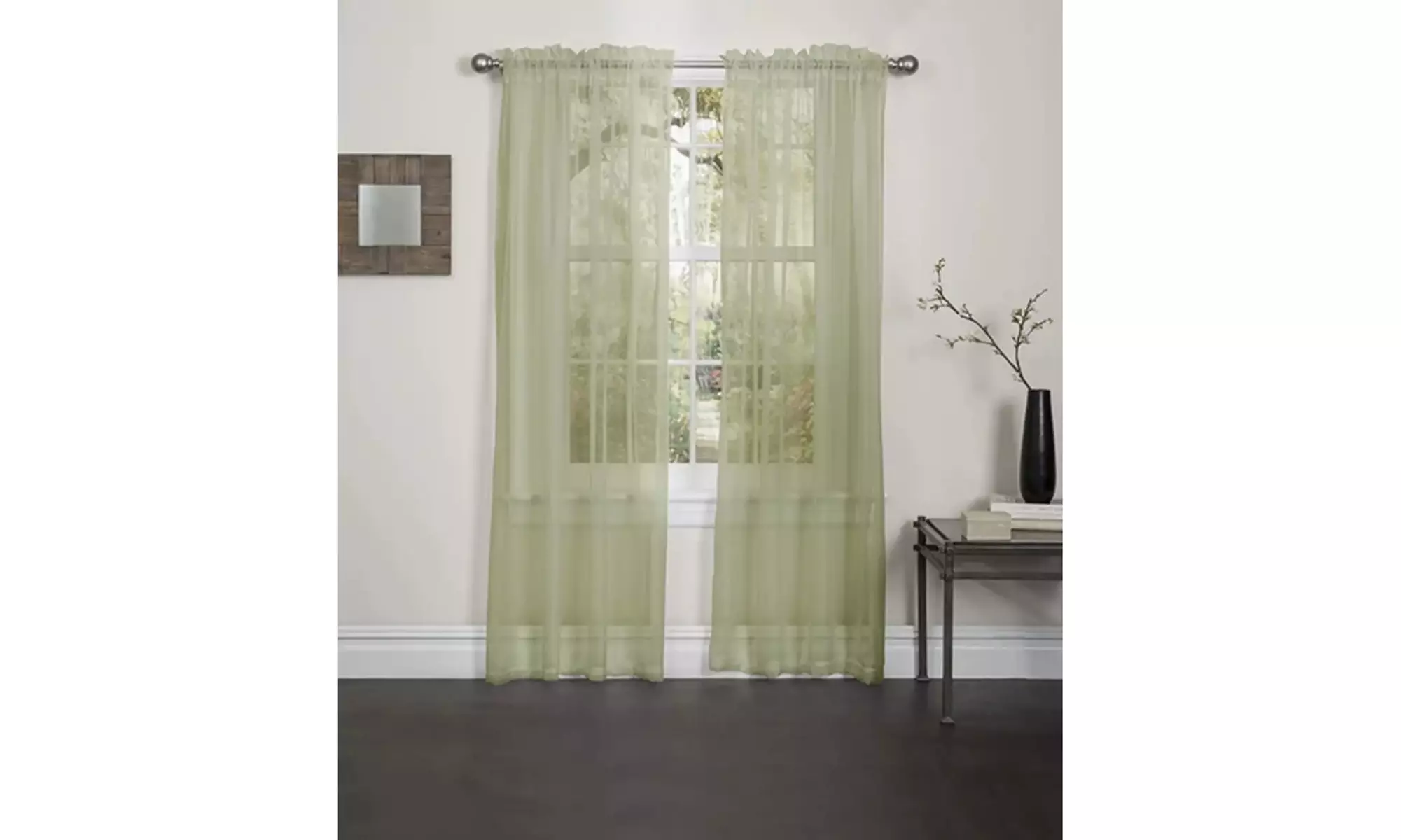 Lisa Sheer Curtains Voile Polyester Window Curtain Panel Grommet Top 55" X 84" 