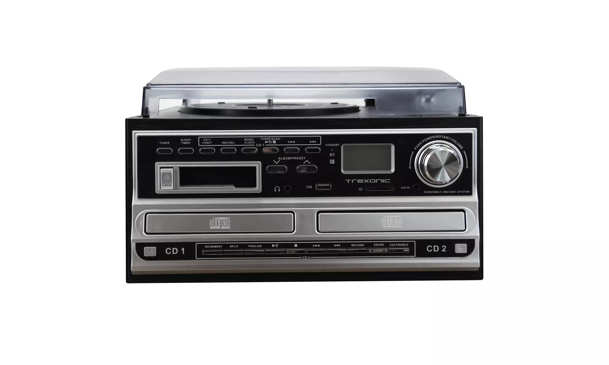 Trexonic 3-Speed Turntable With CD Player, CD Recorder, Cassette Player,radio - Second Medium