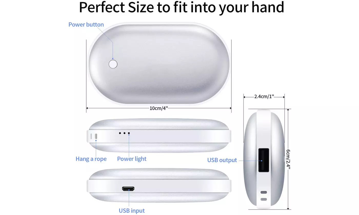 5000mAh Reusable Electric Pocket USB Hand Warmers Power Bank