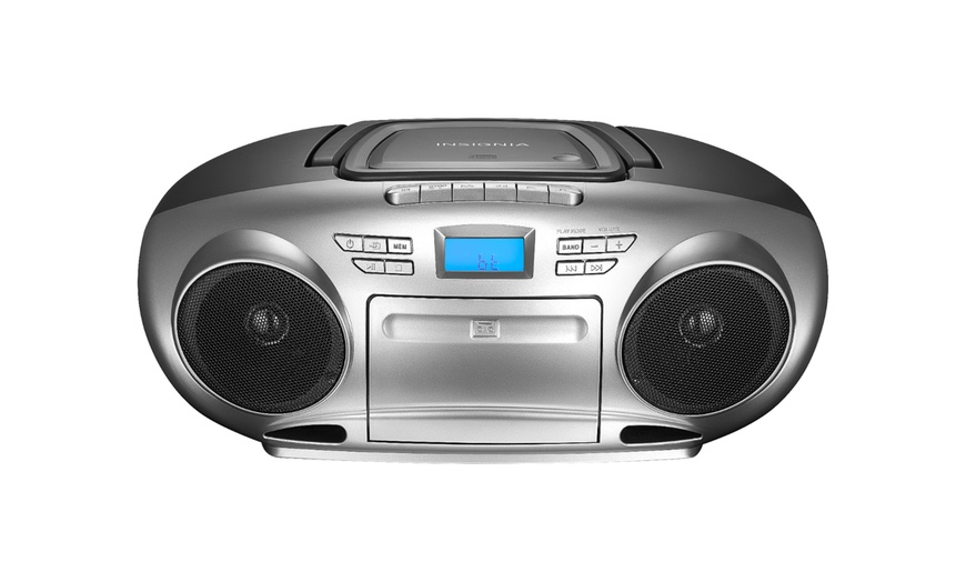 Insignia NS-BBBT20 AM/FM Radio Portable CD Boombox(Silver)-Certified ...