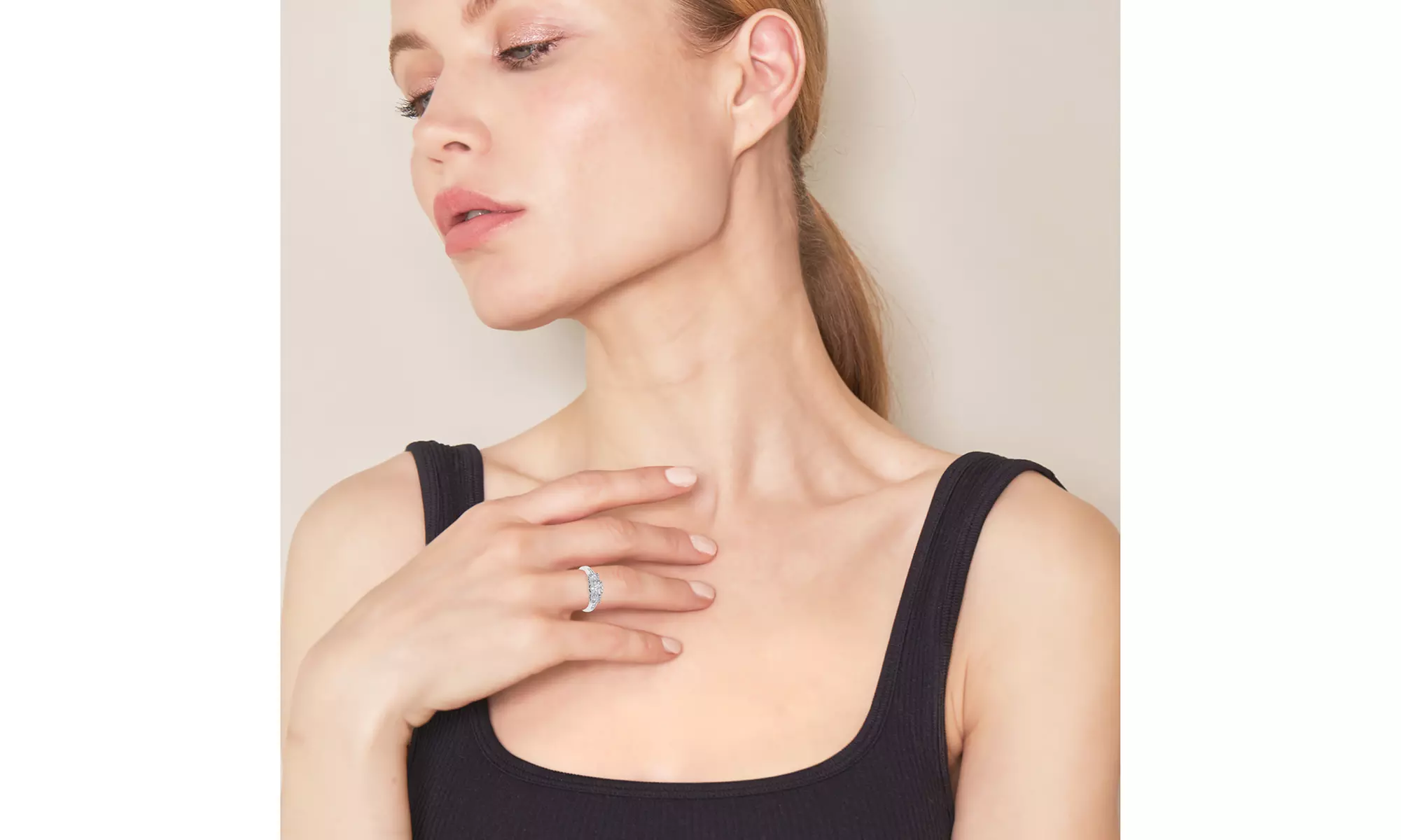 14k White Gold 1/2 Carat Diamond Engagement Ring - Second Medium