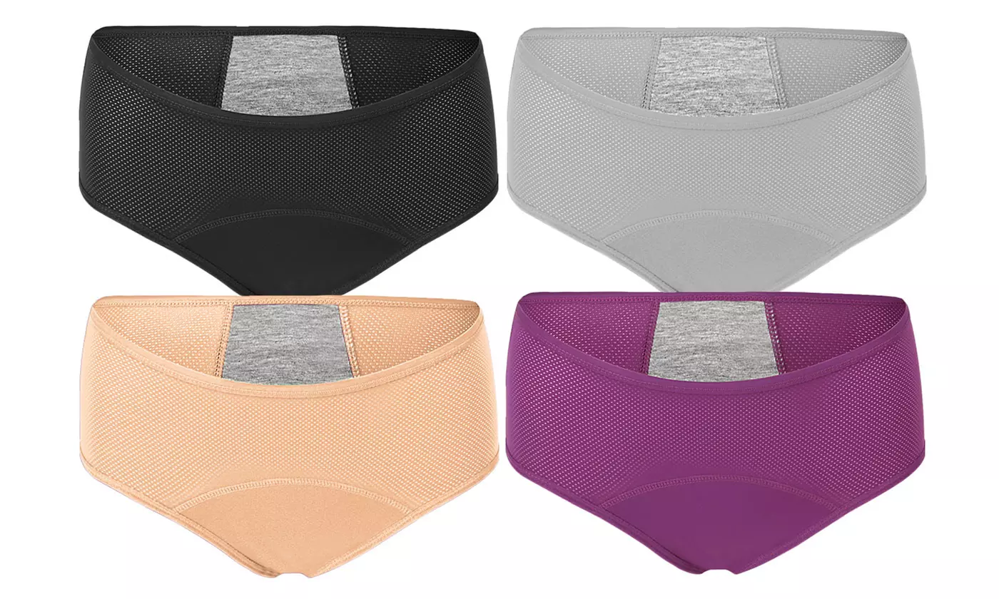 2 Pack Women Menstrual Period Underwear Breathable Leak Proof Panties Briefs