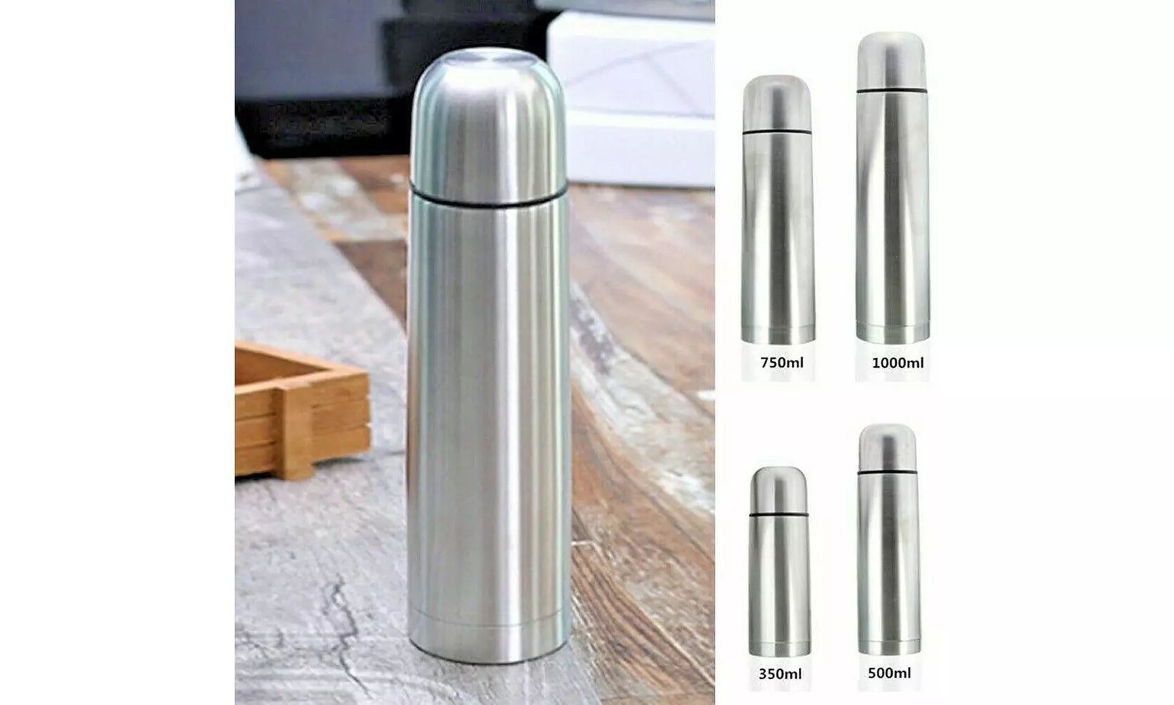 US Stainless Steel Vacuum Sealed Insulated Coffee Bottle Thermos 12/17/26/35 OZ