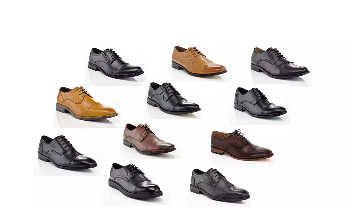 Adolfo Men's Cap-Toe Lace-Up Dress Shoes Multiple Styles