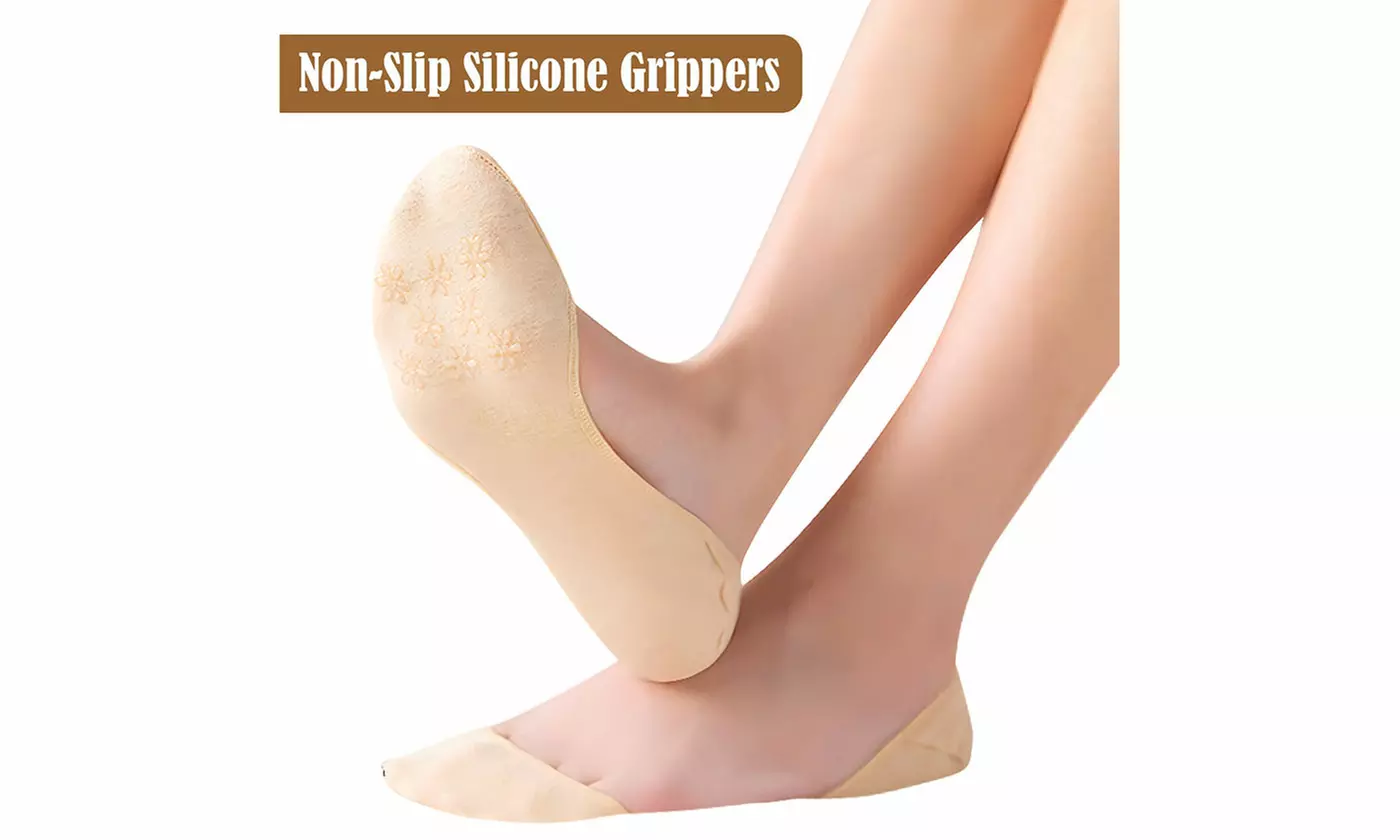 3 Pairs Ultra Low Cut Liner No Show Non Slip Invisible Socks for Flats Shoes