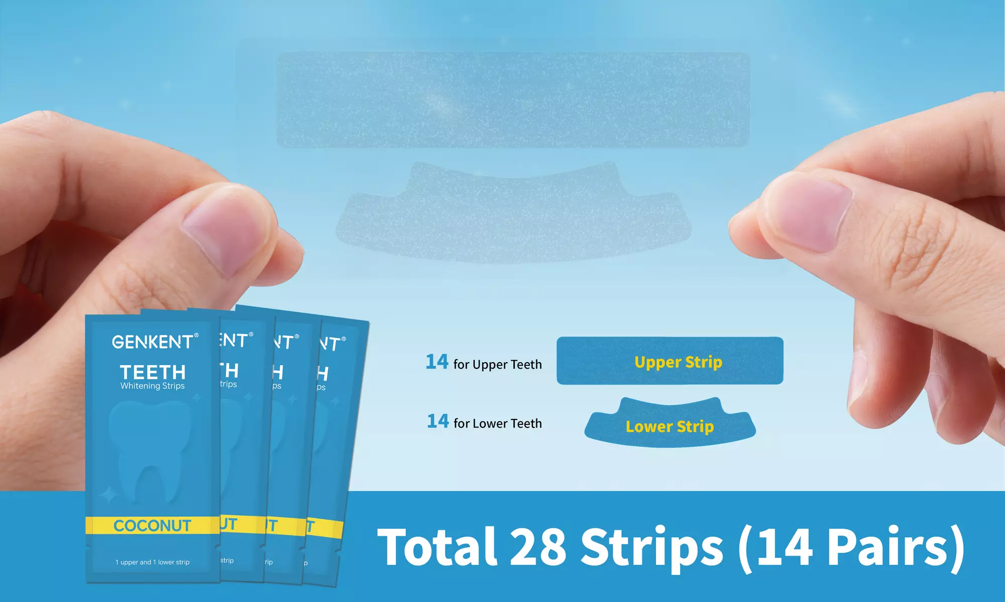 Teeth Whitening Strips - Coconut Flavored & Sensitive Free (1 or 3-Pack)