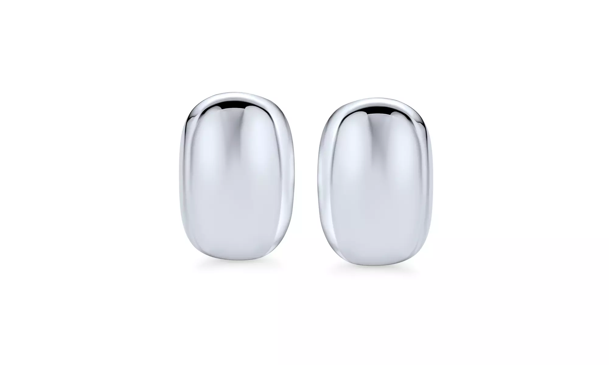 Geometric Rectangular Clip On Earrings Sterling Silver Alloy Clip - Second Medium