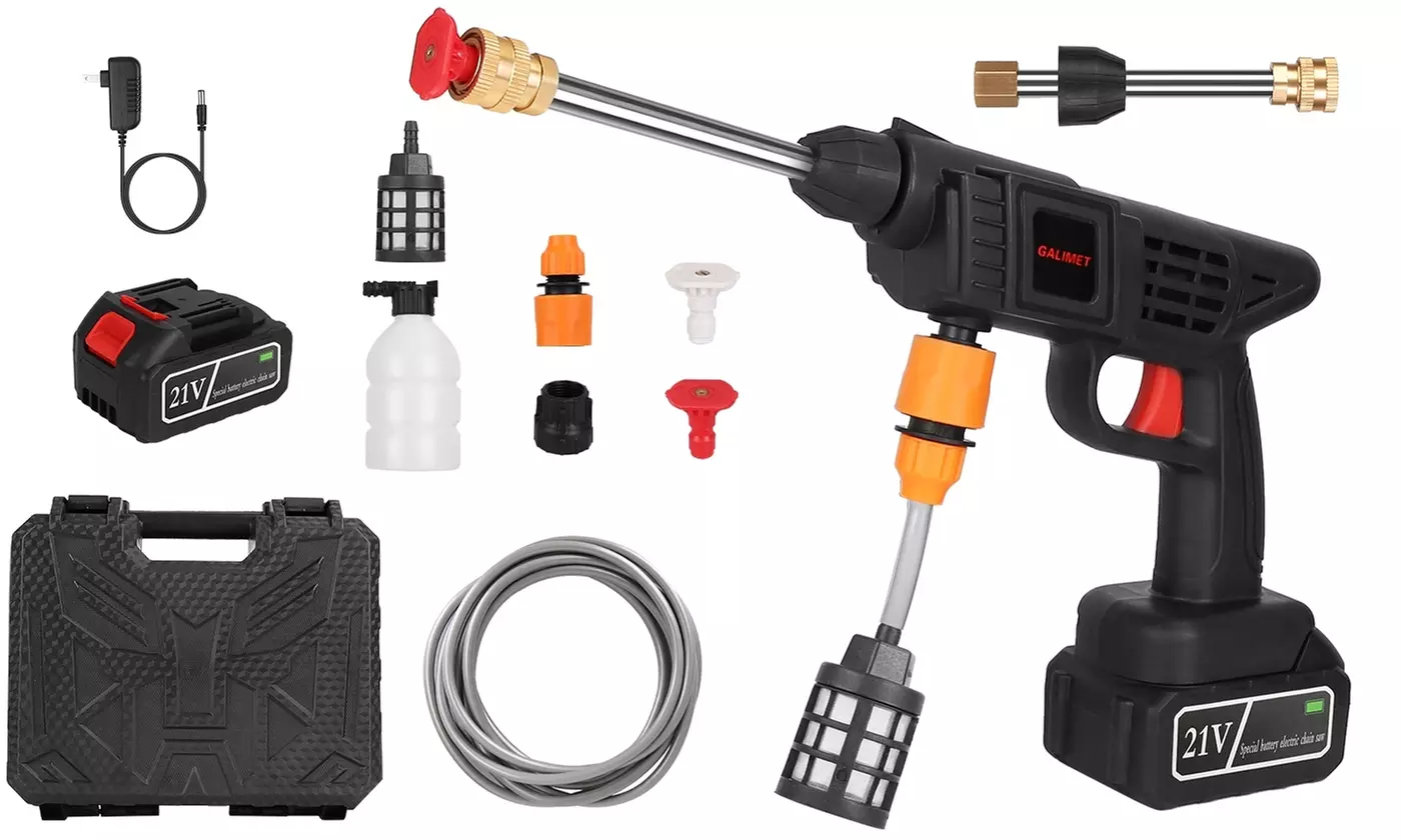 iMounTEK 21V Cordless High-Pressure Power Washer Cleaner with Spray Nozzles