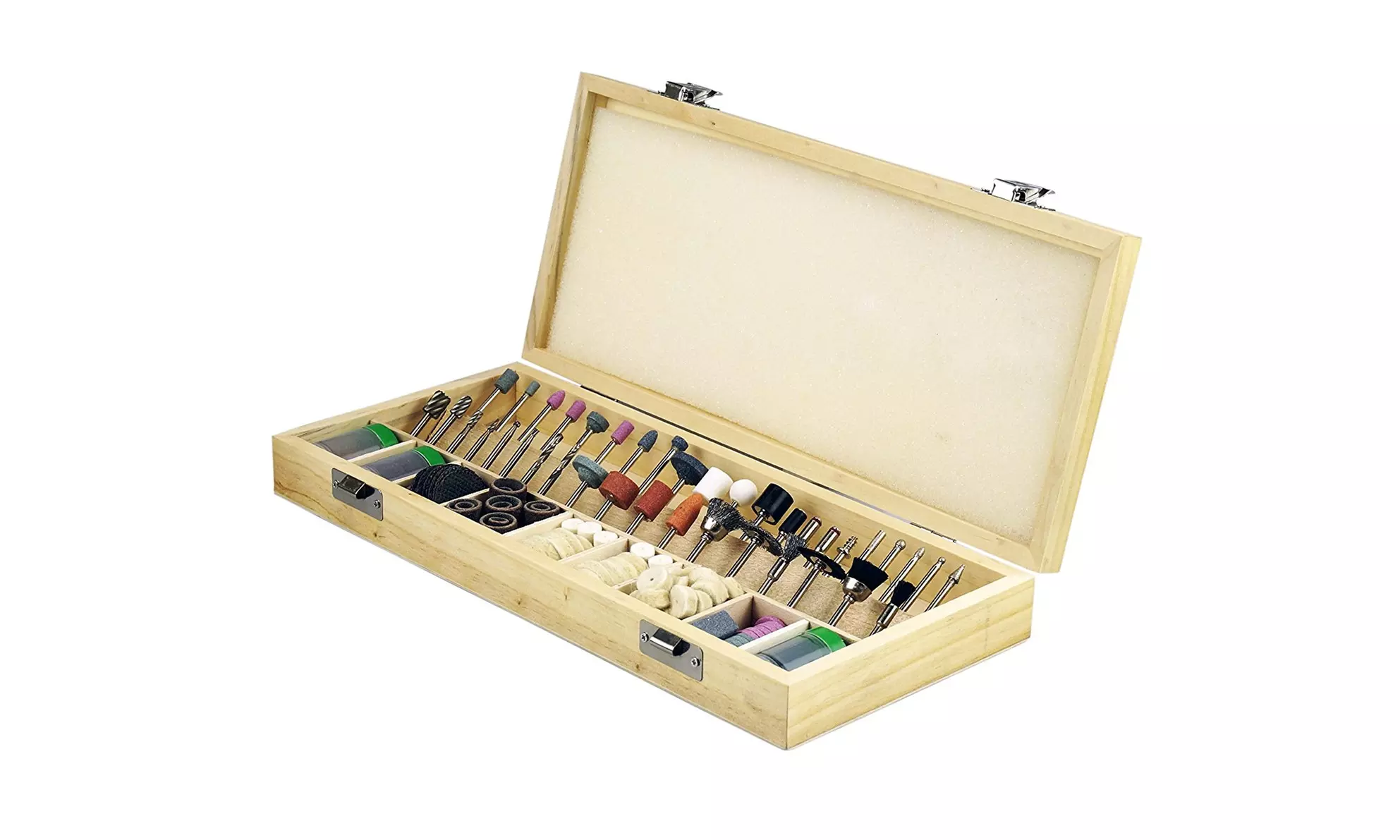 228pc Rotary Tool Accessories in a Wooden Box - Primary Image