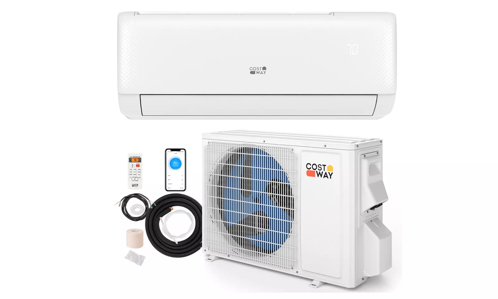 Costway Wifi Enabled Mini Split AC 20.5/22 SEER2 115V Inverter Air Conditioner