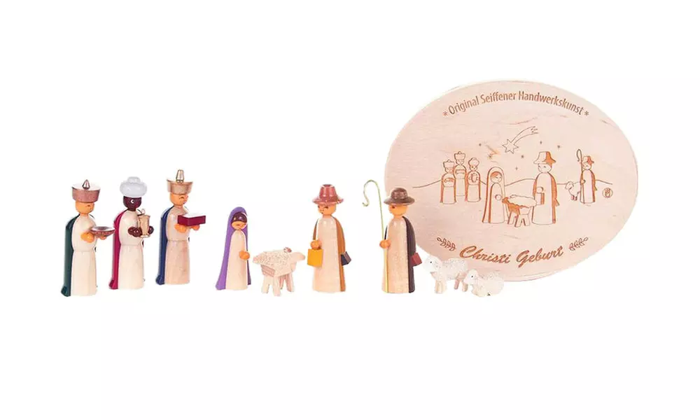 Dregeno Chip Box Seasonal Décor Nativity with 3 Wise Men - 2"H x 5"W x 4"D - Primary Image