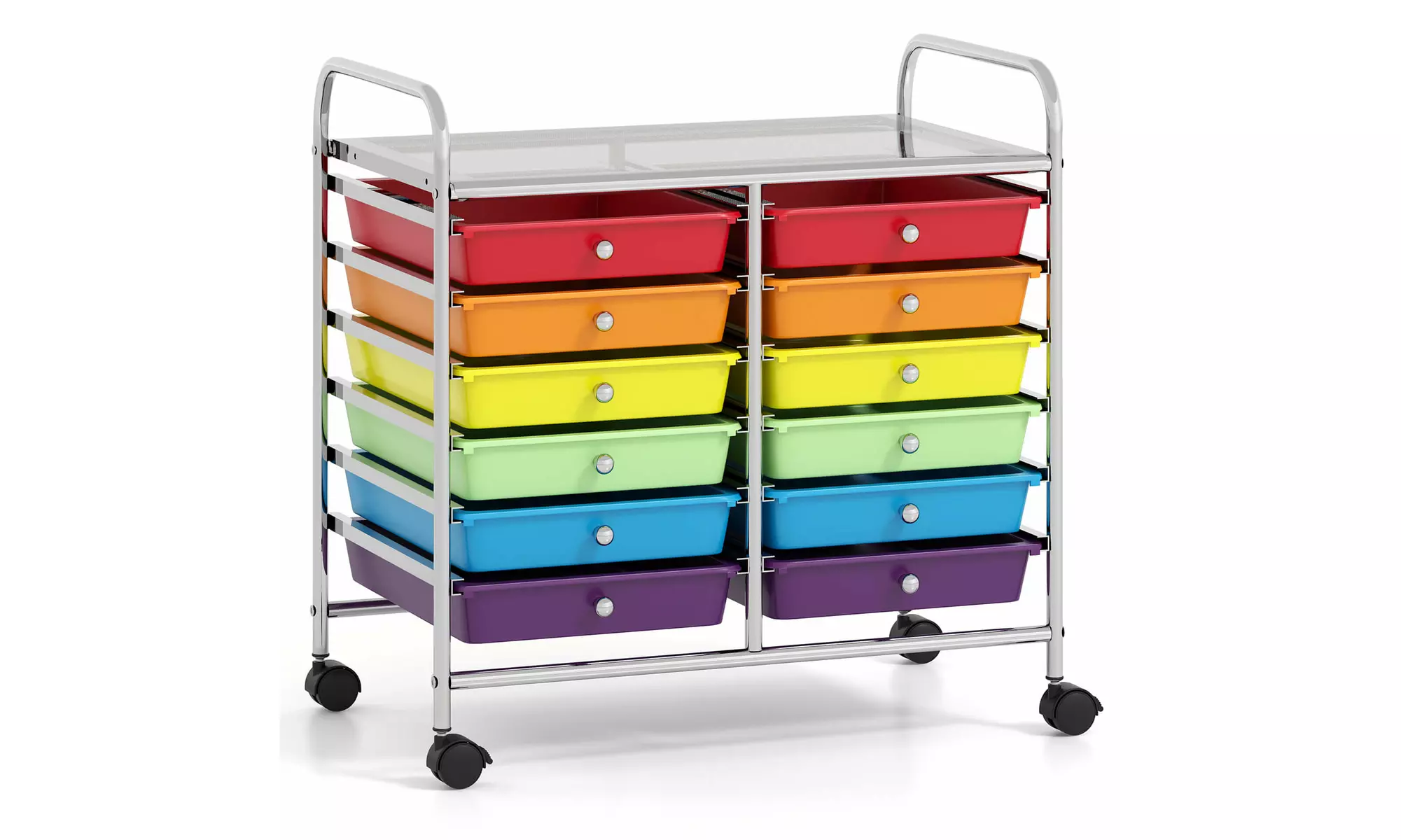 Costway 12 Drawers Rolling Cart Storage Scrapbook Paper Studio Organizer Bins