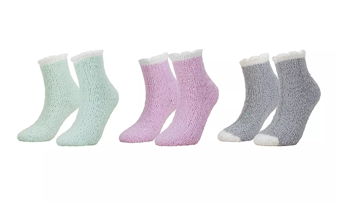 3 Pack Socks Soft Cozy Fluffy Slipper Winter Warm Christmas Stocking