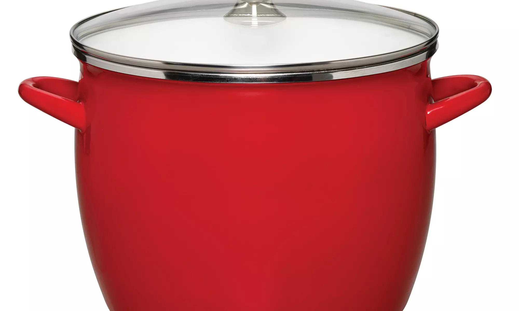 Sabatier 8 Quart Red Enamel On Steel Stock Pot - Primary Image