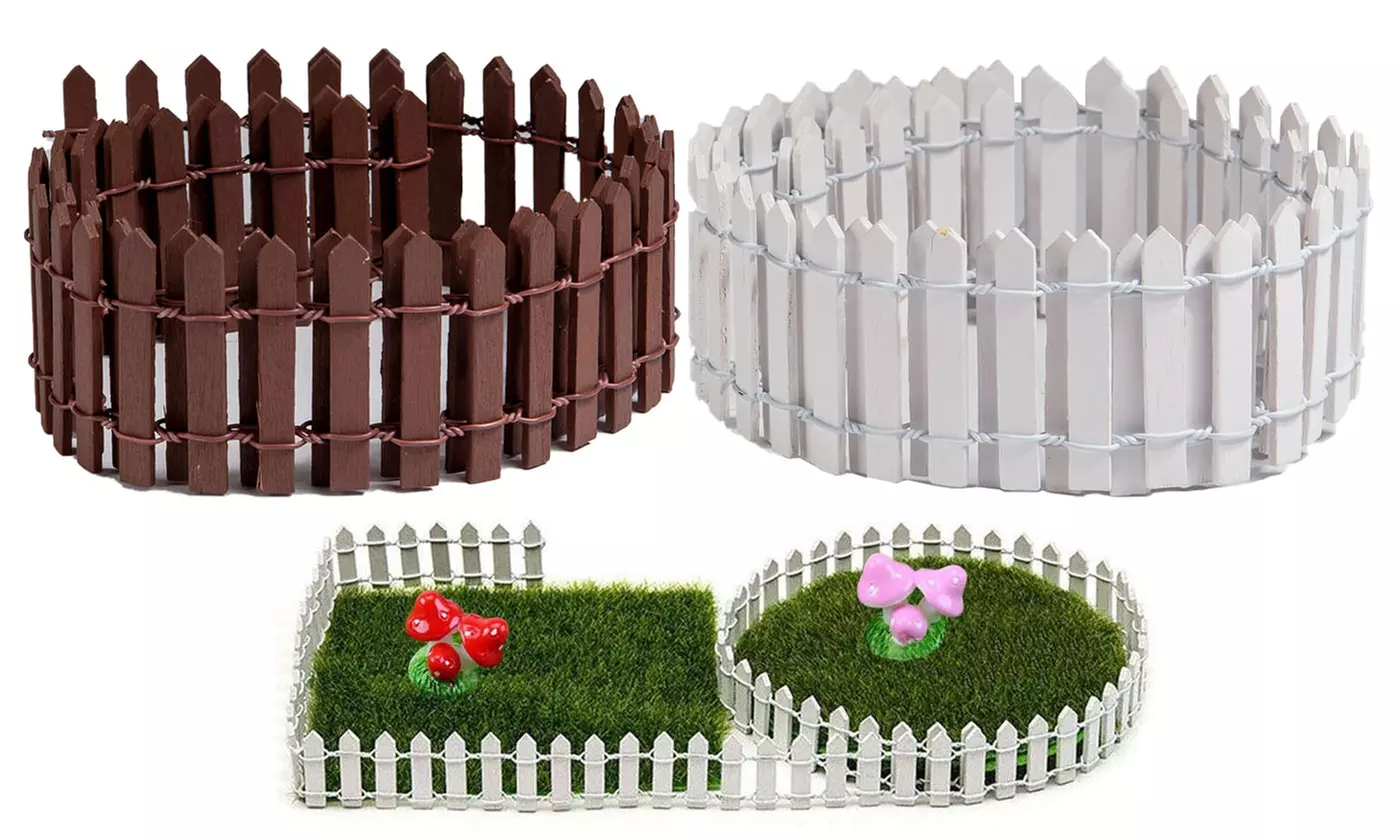 Miniature Fairy Garden Fence For Dollhouse Terrarium DIY Decorative Wood Fence - Primary Image
