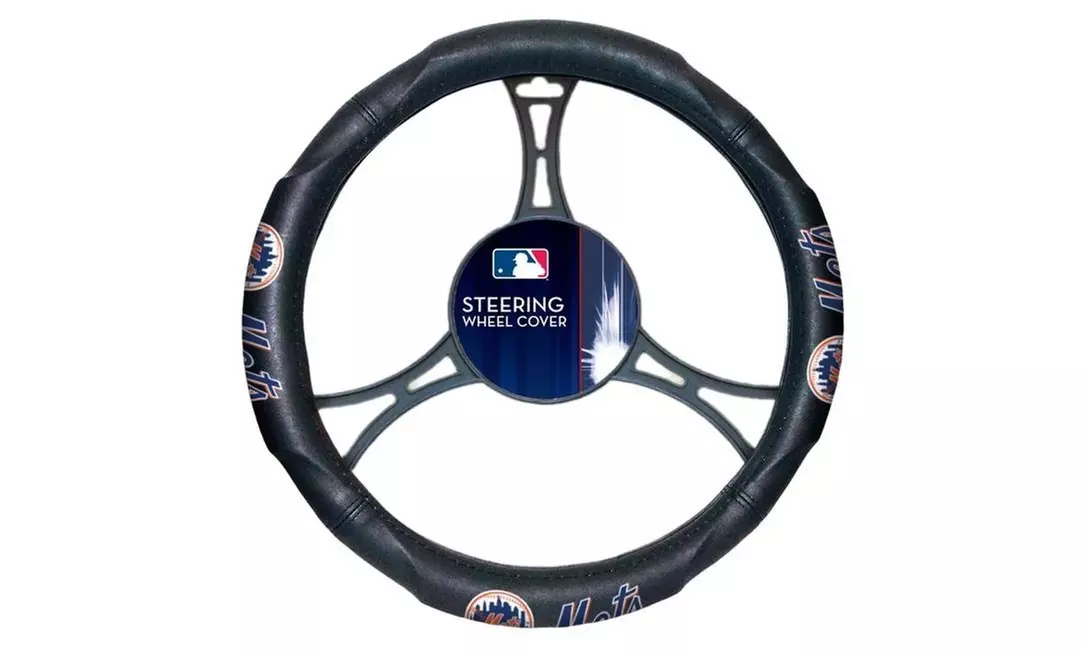 The Northwest 1MLB-60500-0019-RET MLB 605 Mets Car Steering Wheel Cover - Primary Image