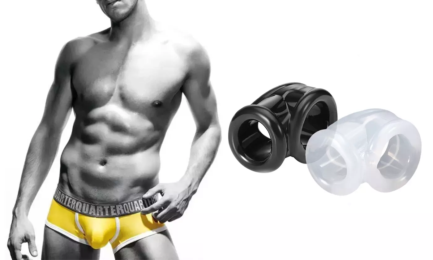 Silicone Scrotum Testicle Squeeze Ring Cage Enhancer Delay Ball - Primary Image