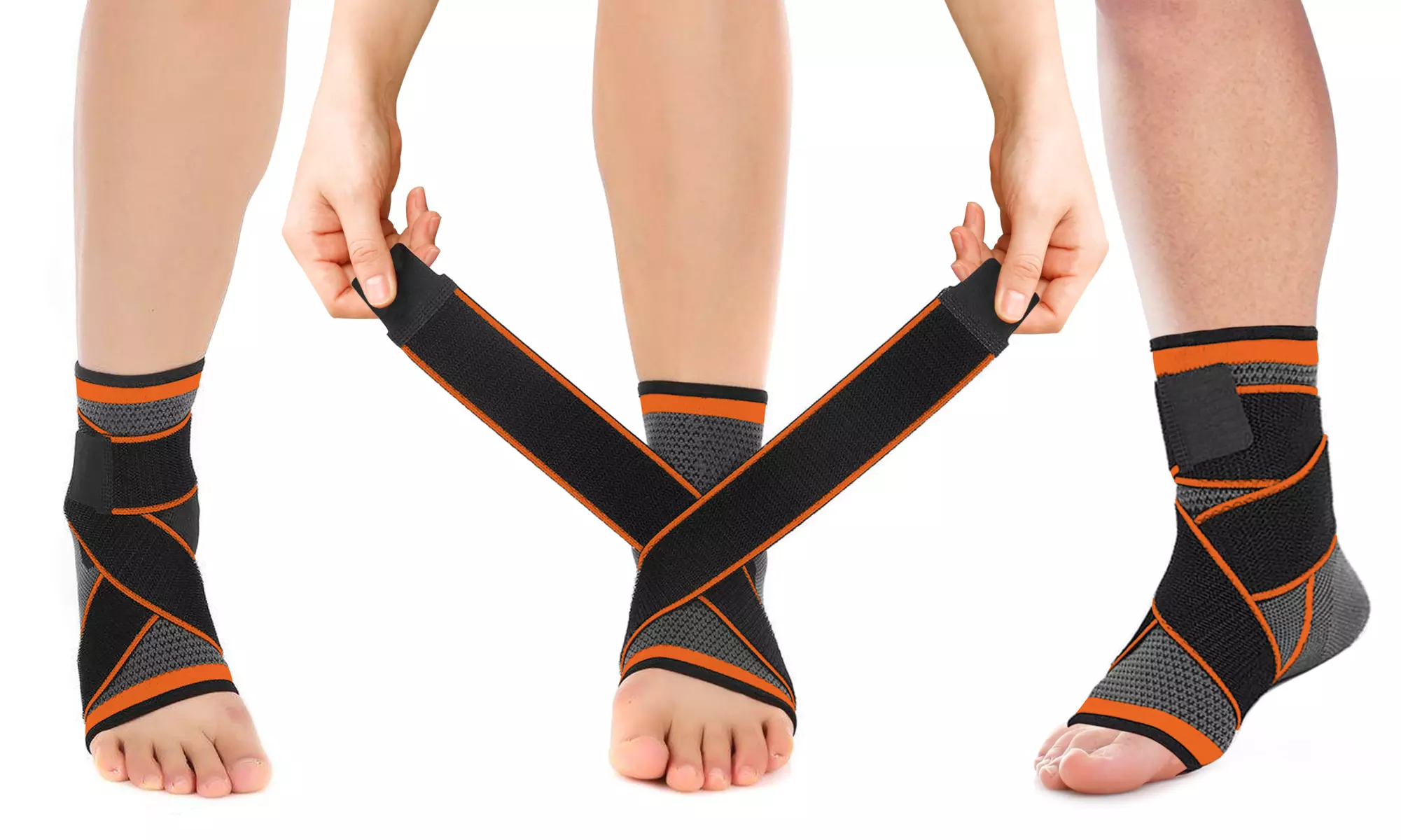 DCF Adjustable Ankle Compression Sleeve for Men and Women (1-Pair)