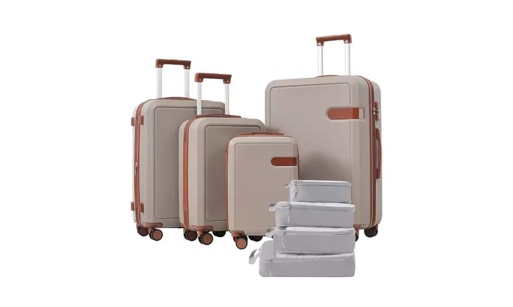 4 Piece Luggage Suitcase Set - Expandable Travel Luggage with 4 Packing Cubes