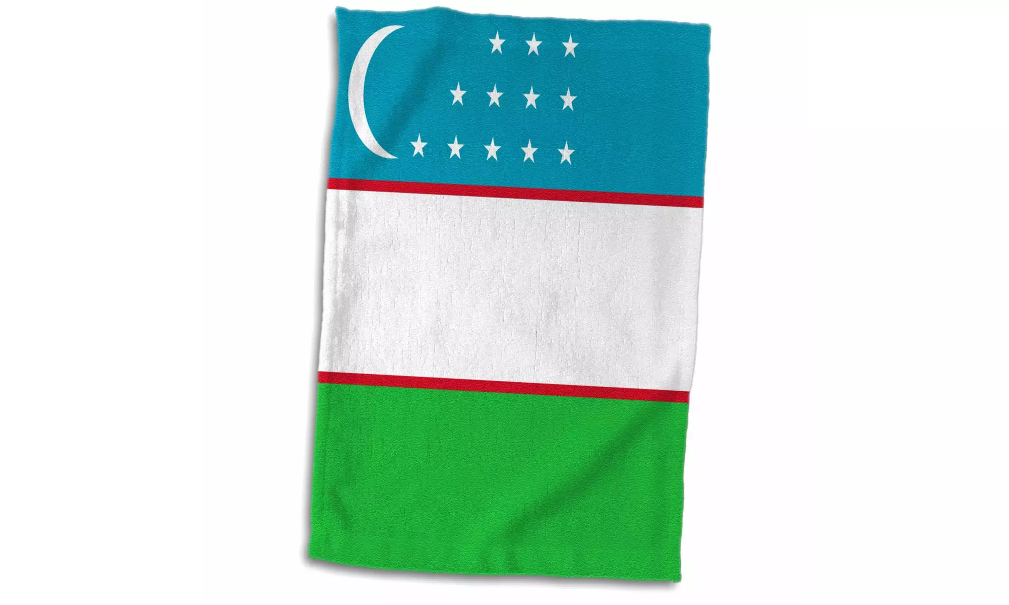  Towel - Flag of Uzbekistan - Ozbekiston davlat bayrogI - Uzbek blue green red  - Primary Image
