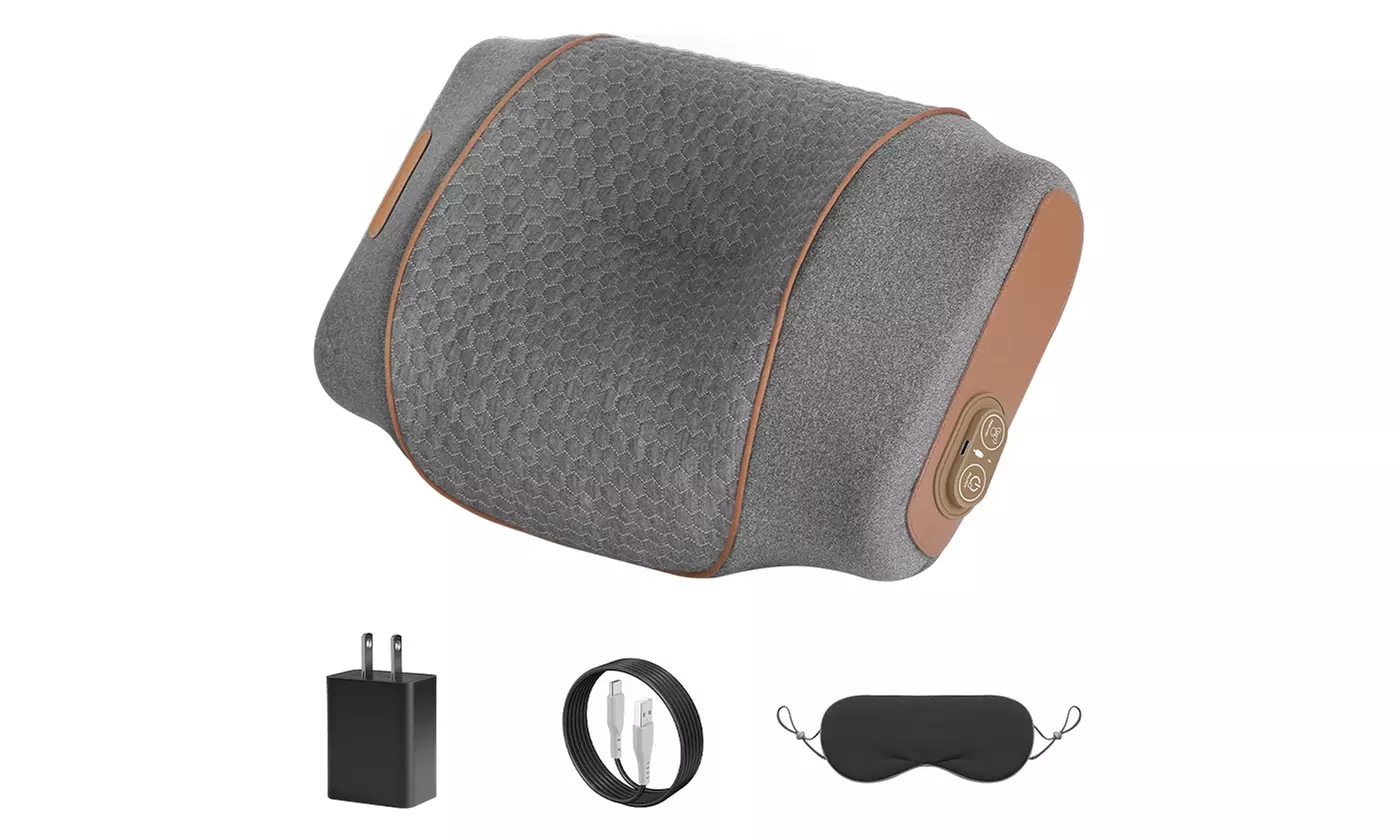 Massage Heated Neck & Lumbar Support Pillow Set
