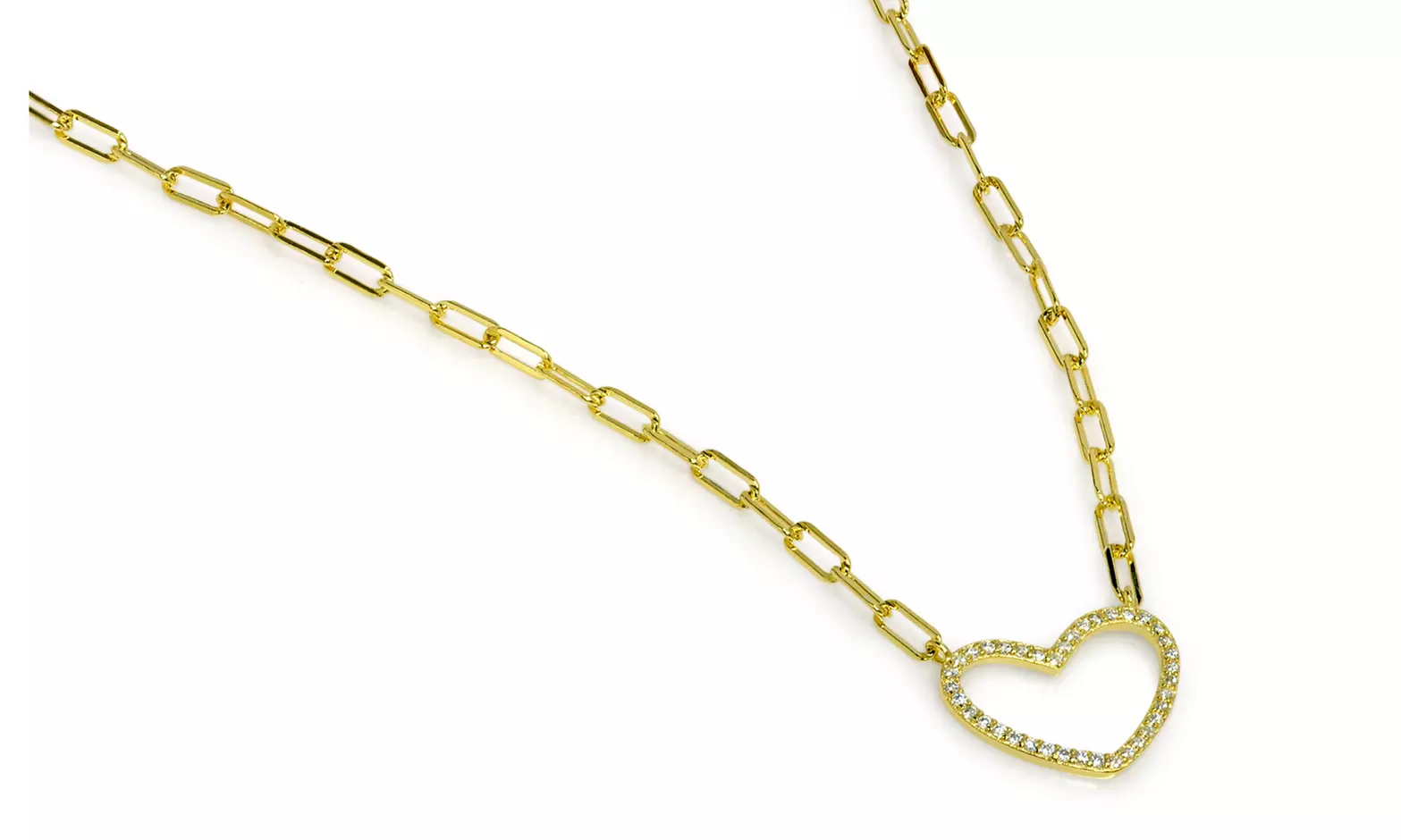 18K Gold Over Sterling Silver Open Heart Necklace By Sophia Lee