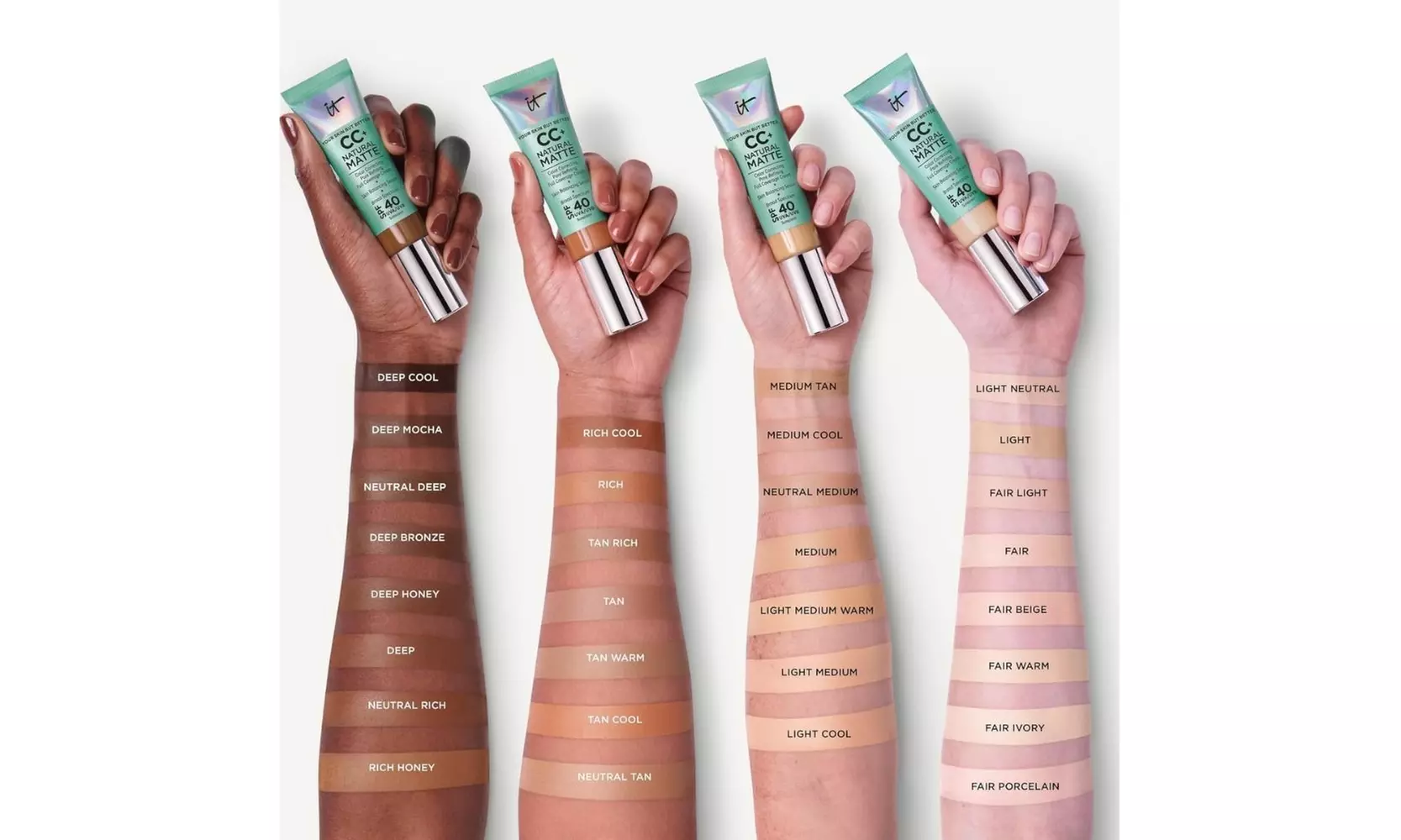 IT Cosmetics CC Oil-Free Matte SPF40 32ml (Multiple Options)