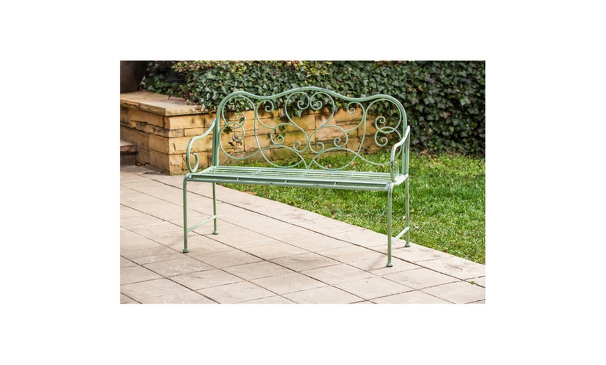 galvanised steel garden benches