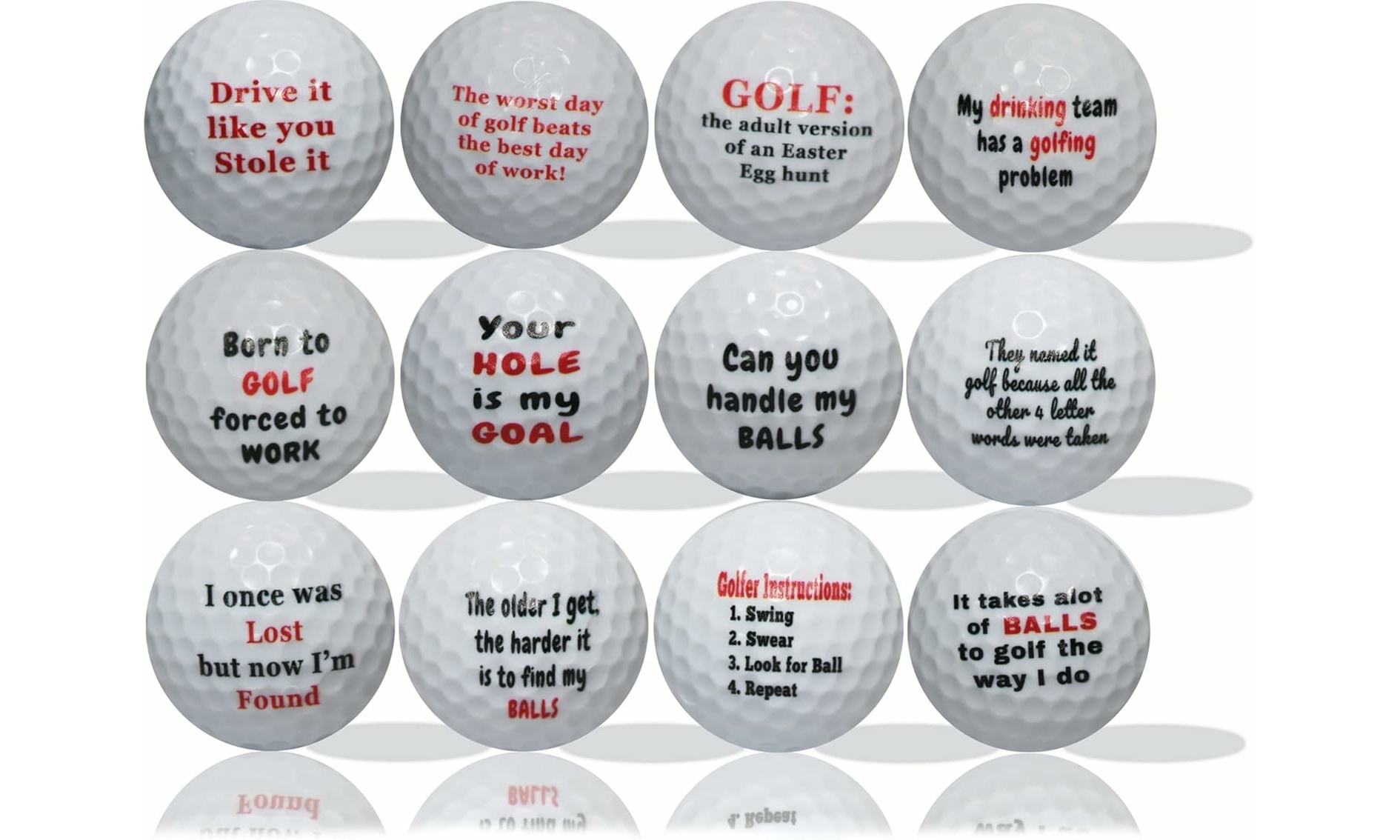 12-Pack GBM Golf Ball Manufacturers Golf Humor Golf Balls