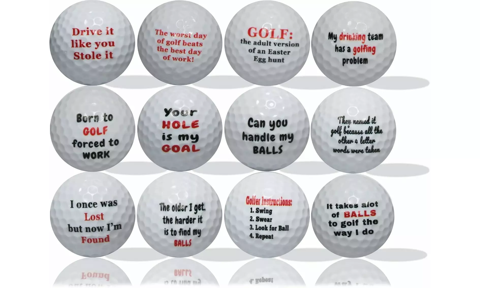 12-Pack GBM Golf Ball Manufacturers Golf Humor Golf Balls