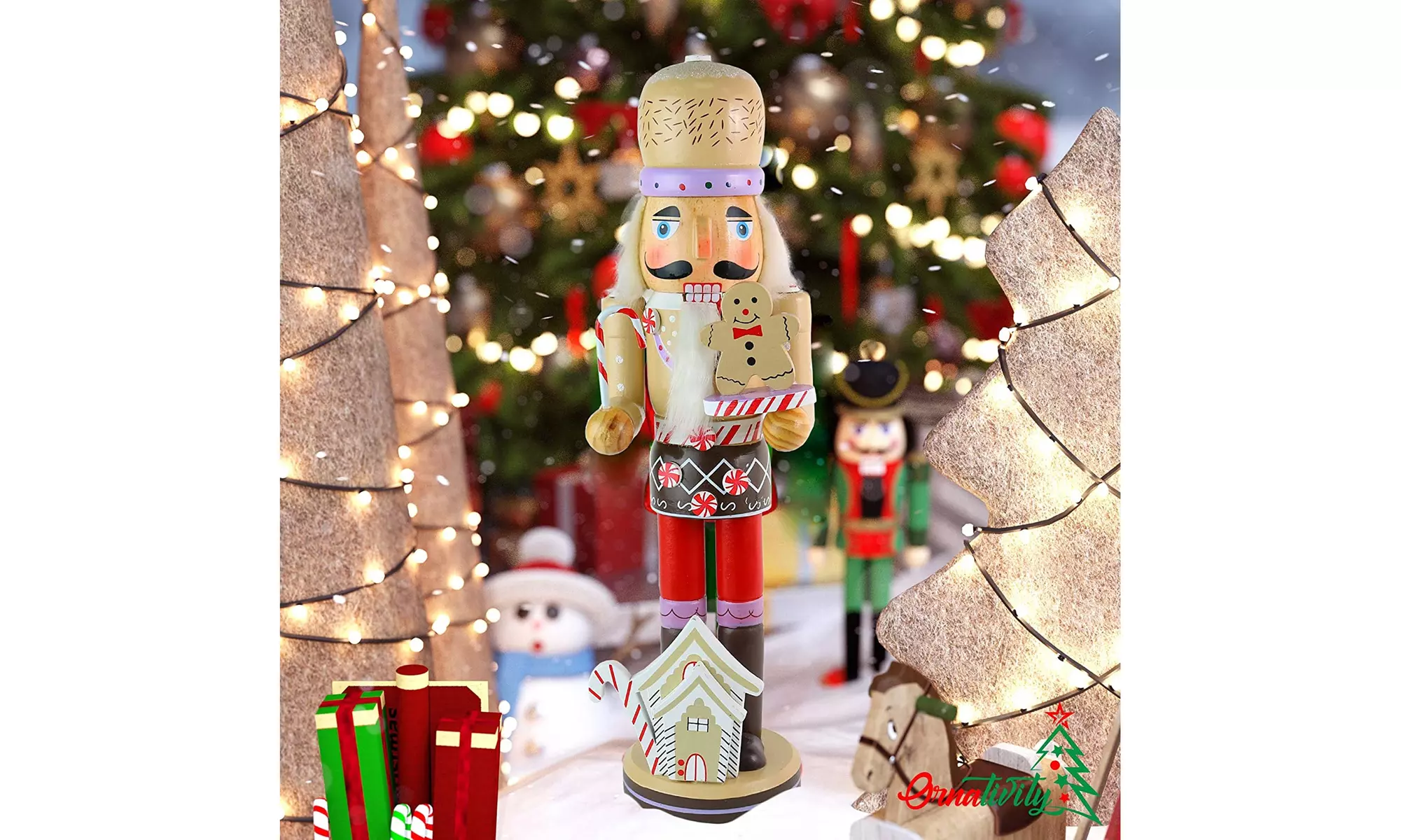 Ornativity Wooden Ginger Bread Theme Christmas Nutcracker - Holiday Decoration - Second Medium