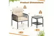 Costway 3-Piece Patio Bistro Set with Cushions and Tempered Glass Table - Second Medium