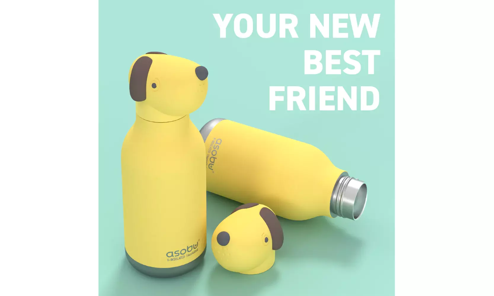 Asobu Kids Bestie Bottles Insulated Stainless Steel Water Bottle with Straw 16oz