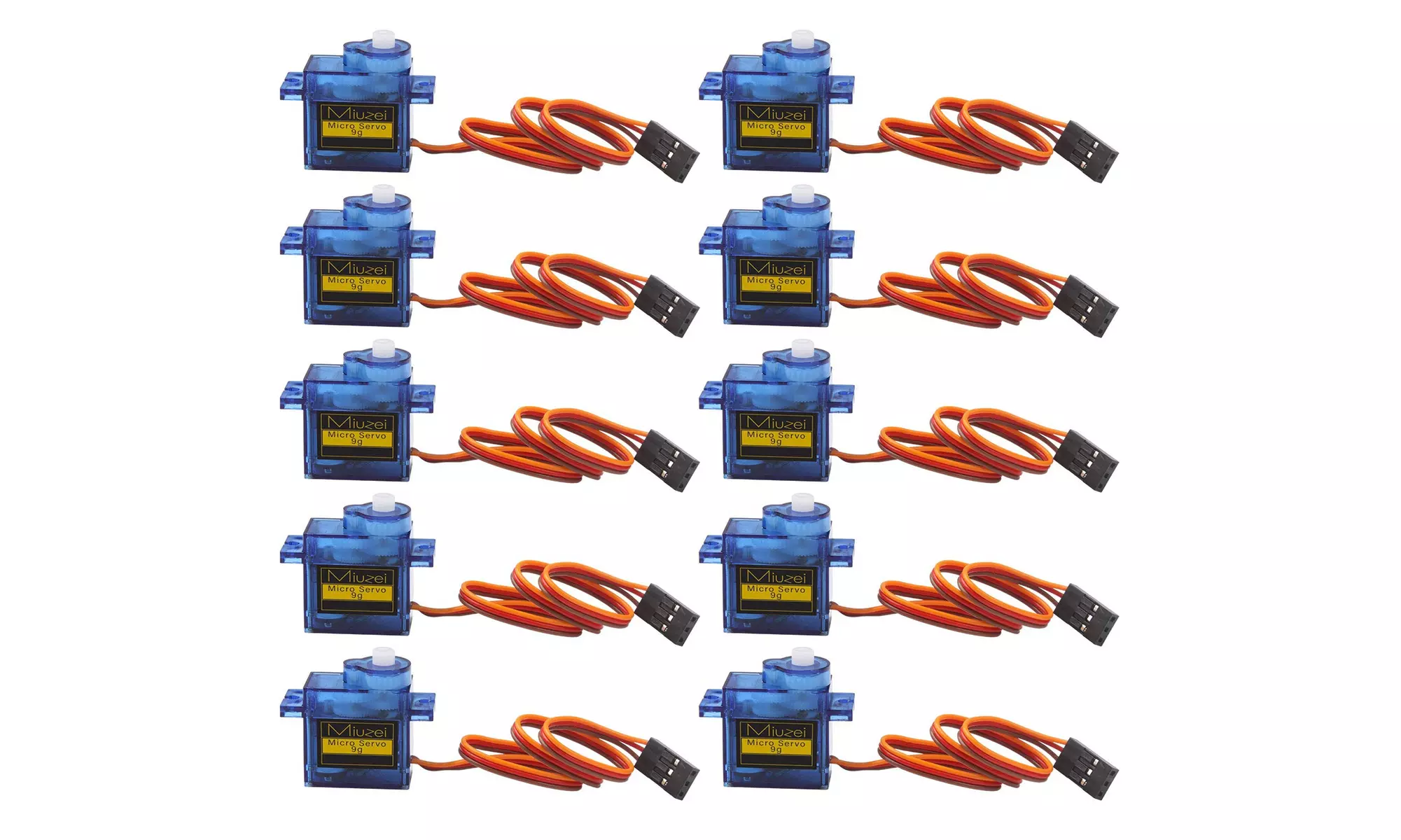 10 pcs SG90 9G Micro Servo Motor Kit for RC Robot Arm Helicopter Airplane - Primary Image