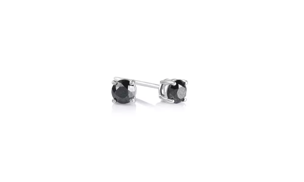 1/4 Cttw Black Diamond Stud Earrings in Sterling Silver by Brilliant Diamond - Primary Image