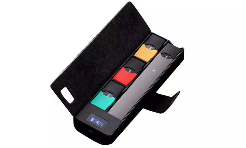 Portable Charging Leather Case Compatible with JUUL Vape Pen Devices - Primary Image