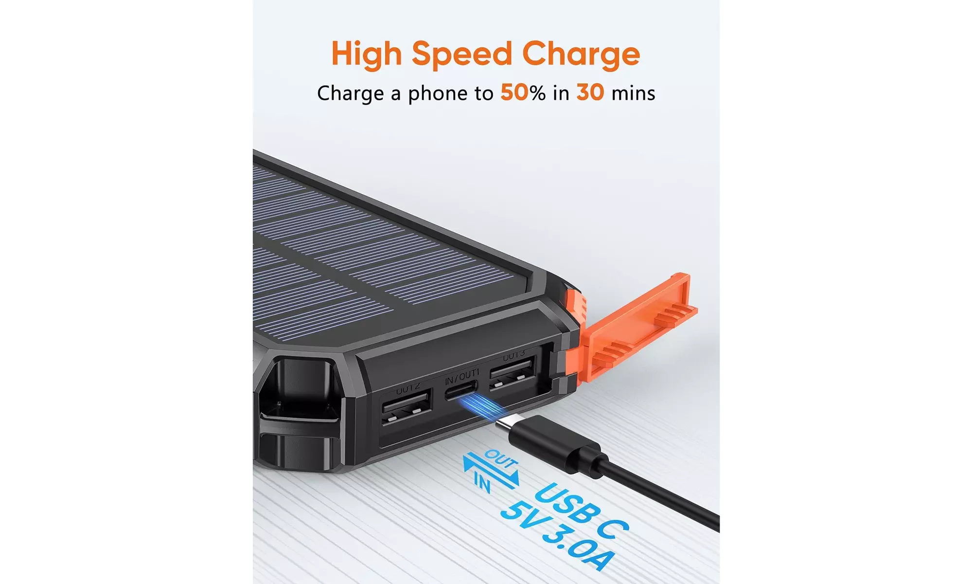 Solar Charger 26800mAh, Riapow Solar Power Bank - Second Medium