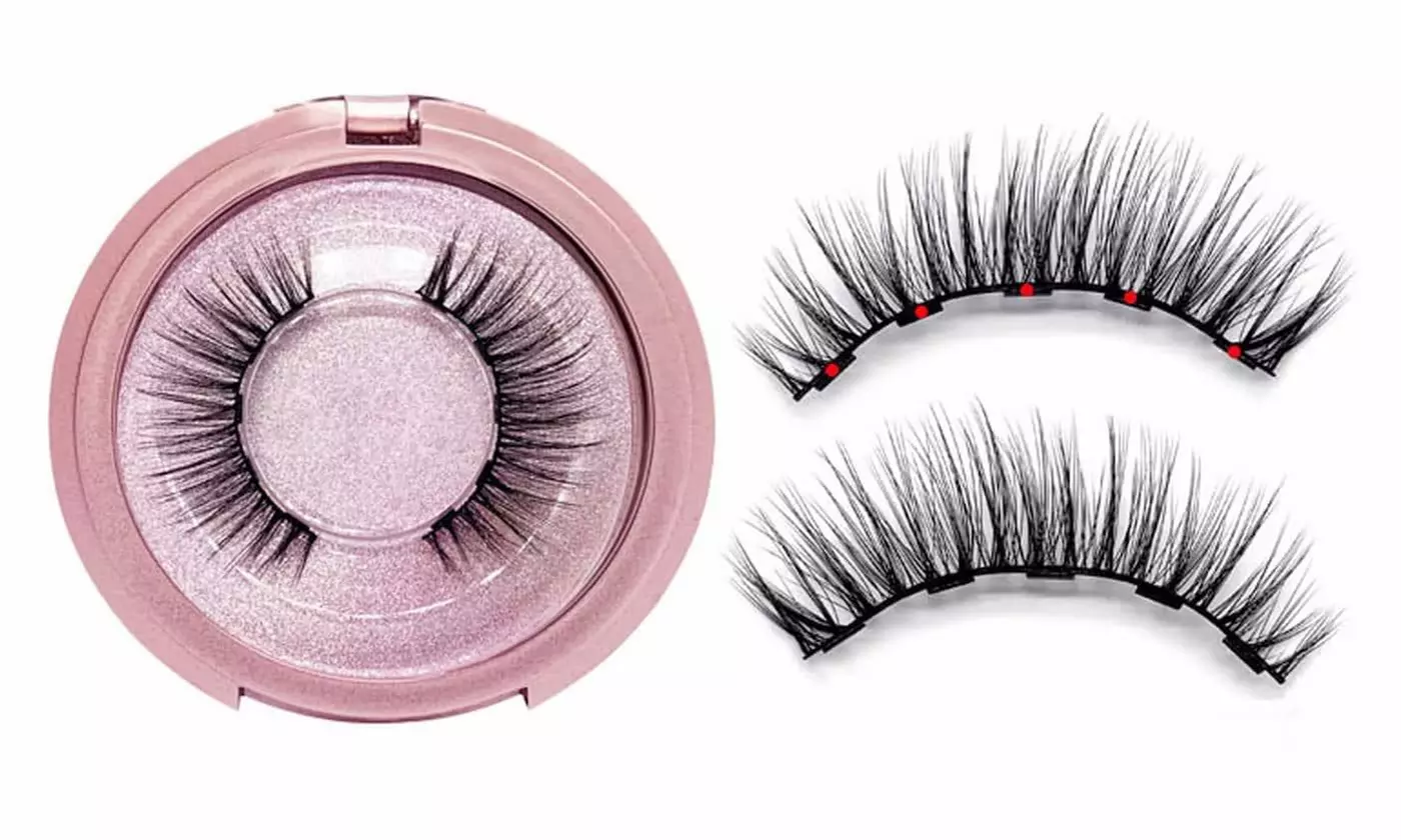 Magnetic Eyeliner & Magnetic Eyelash Set No Glue Reusable Silk False Lashes New - Second Medium