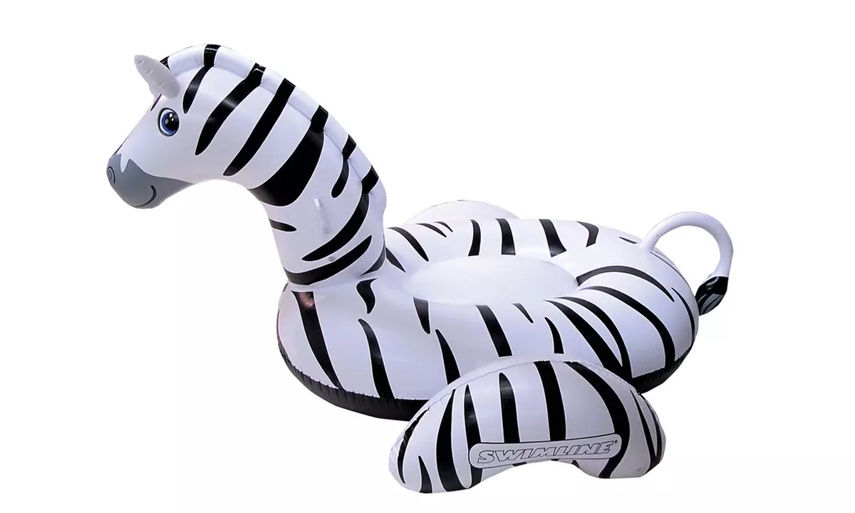 Swimline Giant Inflatable Zebra Ride-On Float - Second Medium