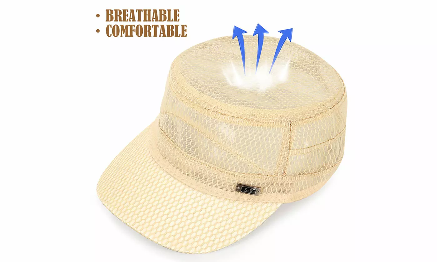 Quick Dry Mesh Short Brim Flat Top Hat for Women or Men