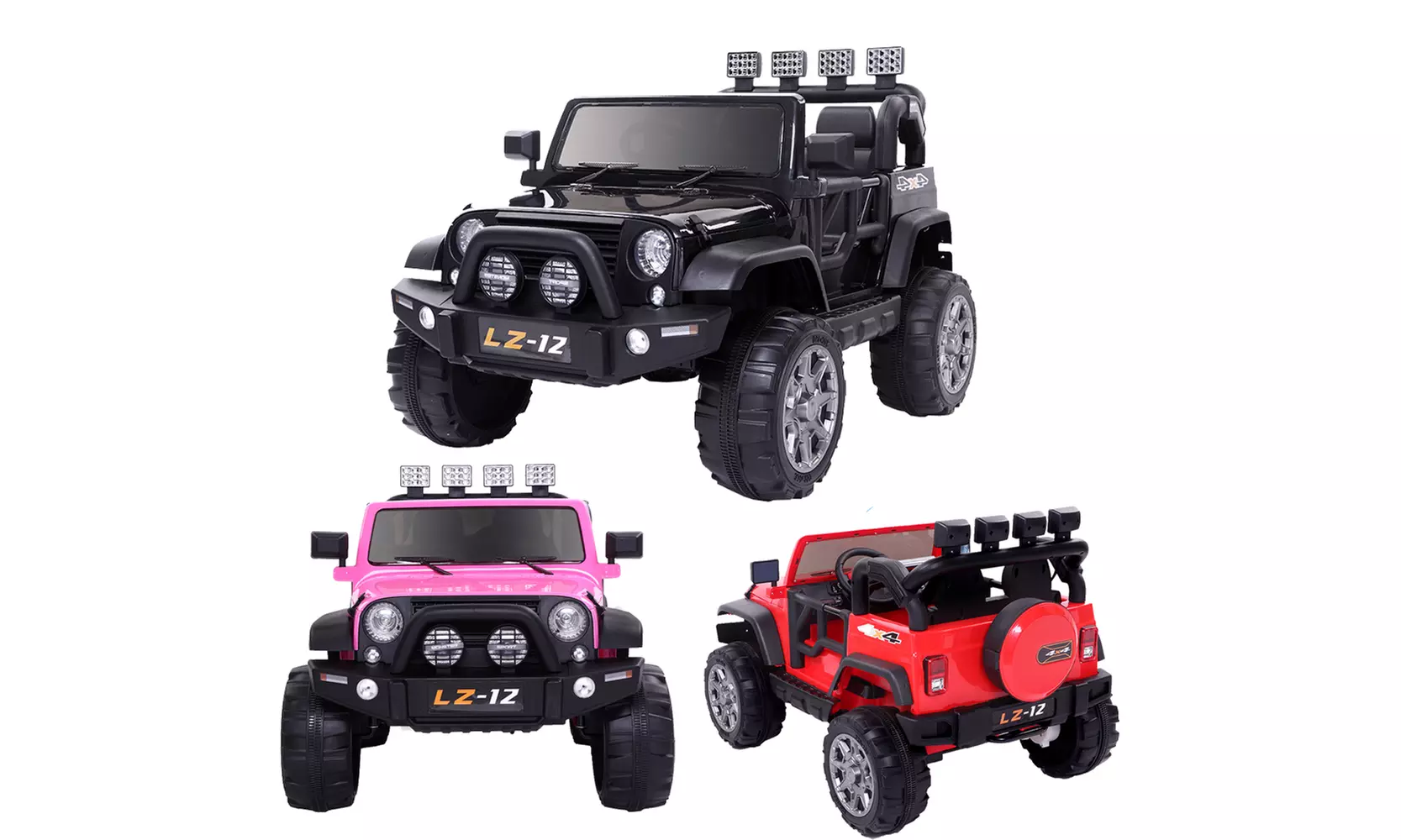 12V 3 Speed Modes Ride On Car Truck w/ Remote Control LED Light 3Colors - Primary Image