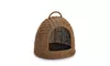 Rattan Wicker Style Indoor Outdoor Closed Pet Kennel House with Metal Frame
