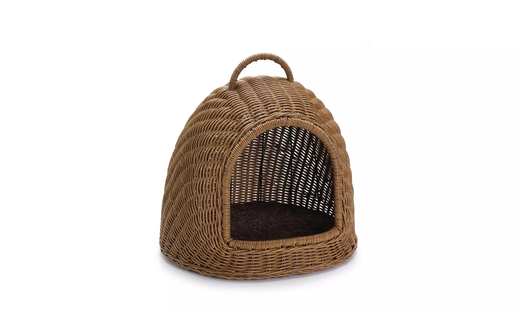 Rattan Wicker Style Indoor Outdoor Closed Pet Kennel House with Metal Frame - Primary Image